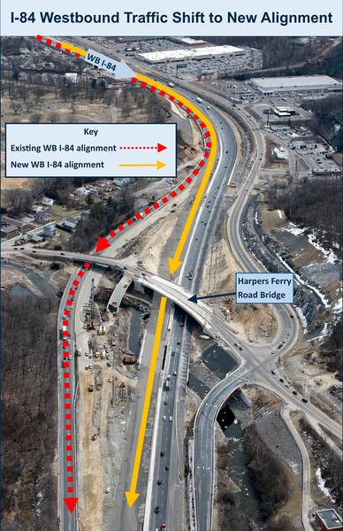 WB I-84 new alignment