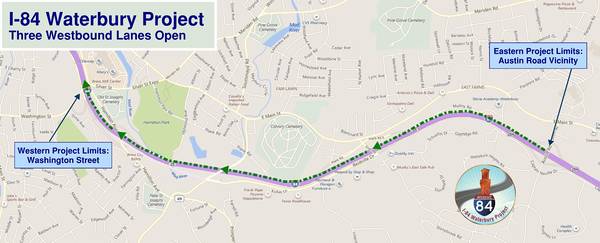 Three WB I-84 Lanes to Open Friday Night